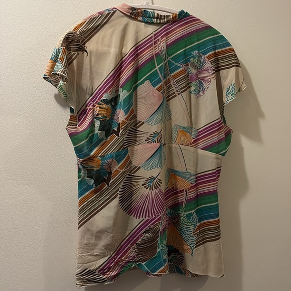 Trina Turk Multicolor Floral Women's Top - medium - 100% silk - tie front - Picture 4 of 4